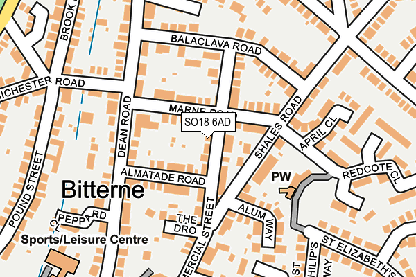 SO18 6AD map - OS OpenMap – Local (Ordnance Survey)