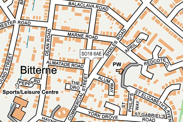 SO18 6AE map - OS OpenMap – Local (Ordnance Survey)