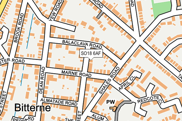 SO18 6AF map - OS OpenMap – Local (Ordnance Survey)