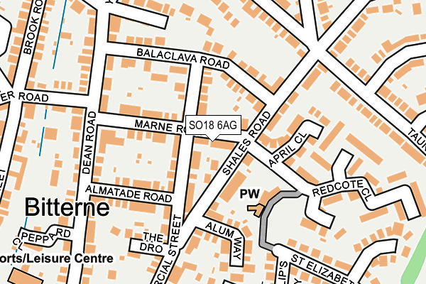 SO18 6AG map - OS OpenMap – Local (Ordnance Survey)