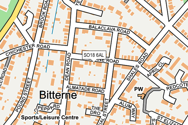 SO18 6AL map - OS OpenMap – Local (Ordnance Survey)
