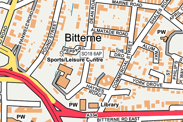 SO18 6AP map - OS OpenMap – Local (Ordnance Survey)