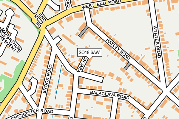 SO18 6AW map - OS OpenMap – Local (Ordnance Survey)