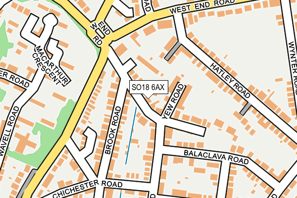 SO18 6AX map - OS OpenMap – Local (Ordnance Survey)