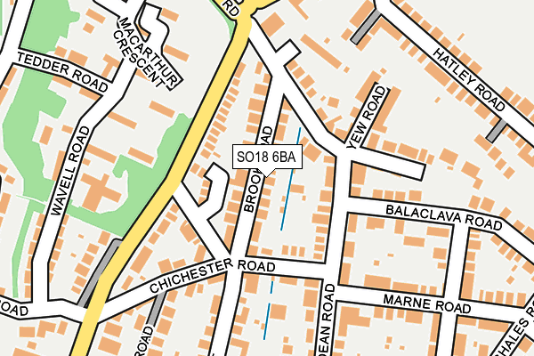 SO18 6BA map - OS OpenMap – Local (Ordnance Survey)