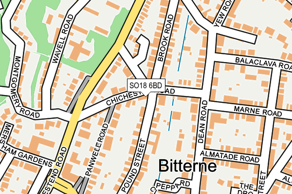 SO18 6BD map - OS OpenMap – Local (Ordnance Survey)
