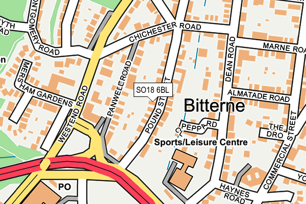 SO18 6BL map - OS OpenMap – Local (Ordnance Survey)