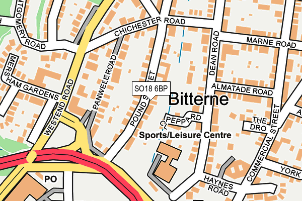 SO18 6BP map - OS OpenMap – Local (Ordnance Survey)