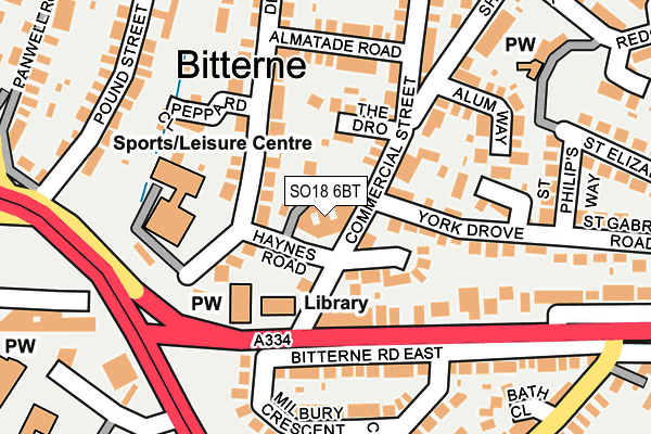 SO18 6BT map - OS OpenMap – Local (Ordnance Survey)