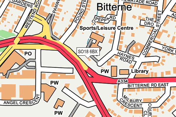 SO18 6BX map - OS OpenMap – Local (Ordnance Survey)