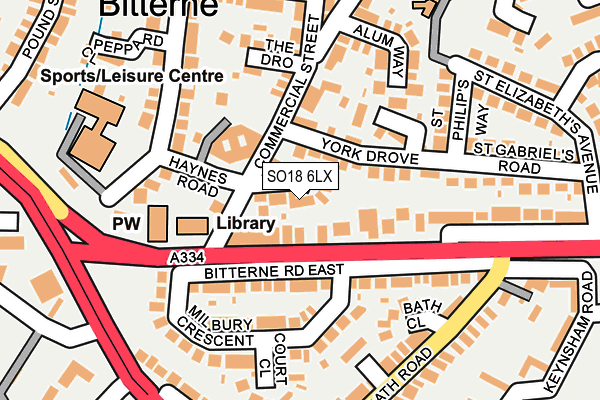 SO18 6LX map - OS OpenMap – Local (Ordnance Survey)