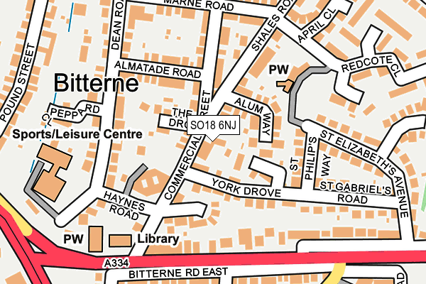 SO18 6NJ map - OS OpenMap – Local (Ordnance Survey)