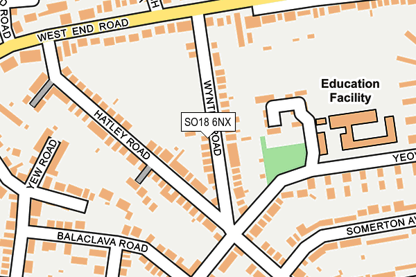 SO18 6NX map - OS OpenMap – Local (Ordnance Survey)
