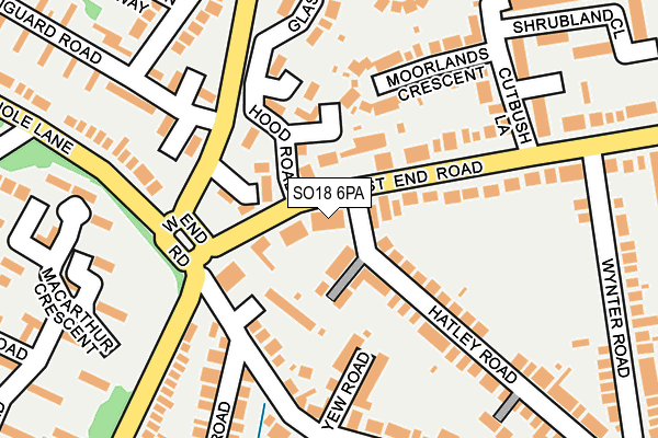 SO18 6PA map - OS OpenMap – Local (Ordnance Survey)