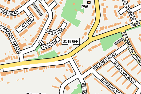 SO18 6PP map - OS OpenMap – Local (Ordnance Survey)