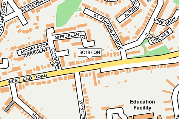 SO18 6QN map - OS OpenMap – Local (Ordnance Survey)