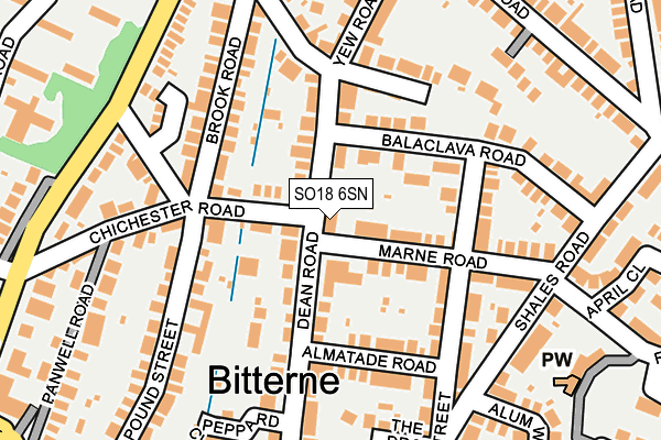 SO18 6SN map - OS OpenMap – Local (Ordnance Survey)