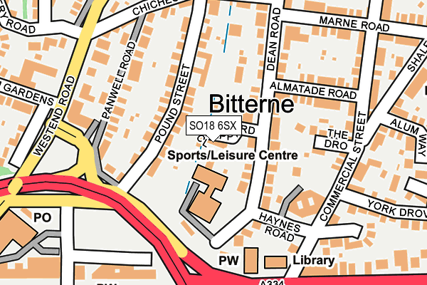 SO18 6SX map - OS OpenMap – Local (Ordnance Survey)