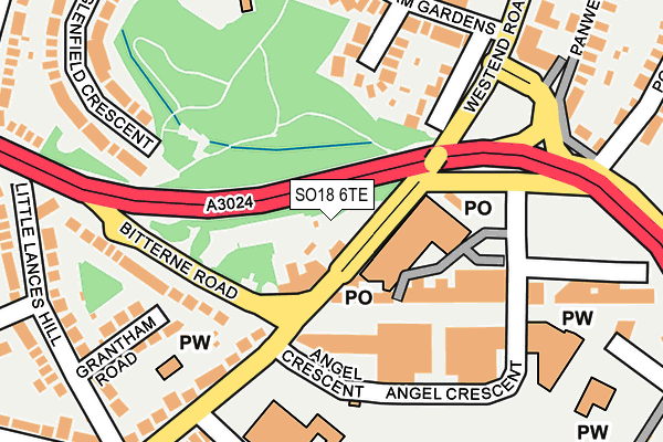 SO18 6TE map - OS OpenMap – Local (Ordnance Survey)