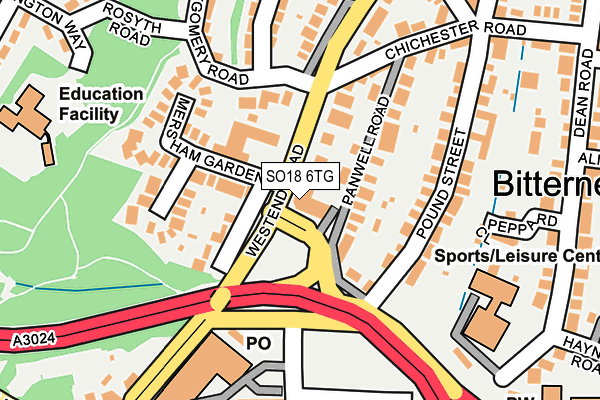 SO18 6TG map - OS OpenMap – Local (Ordnance Survey)