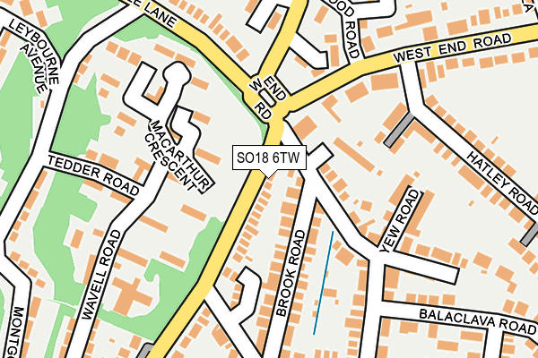 SO18 6TW map - OS OpenMap – Local (Ordnance Survey)