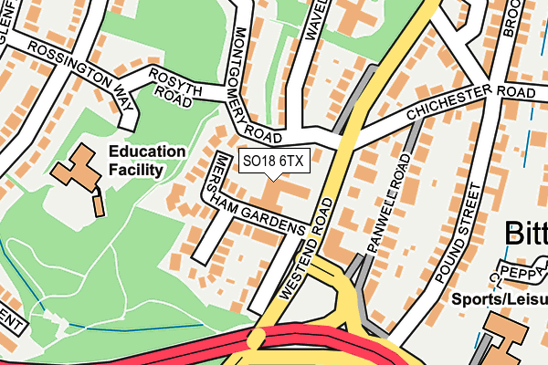 SO18 6TX map - OS OpenMap – Local (Ordnance Survey)