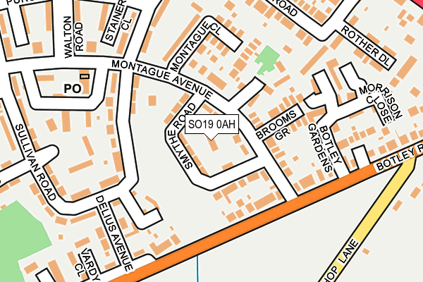 SO19 0AH map - OS OpenMap – Local (Ordnance Survey)