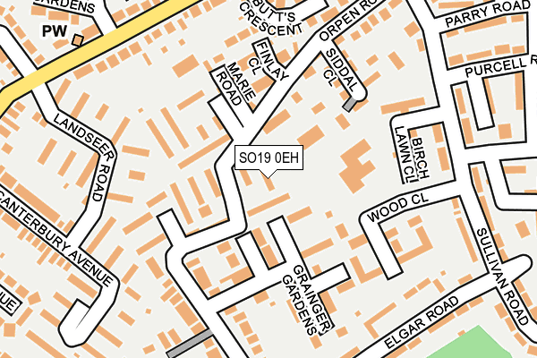 SO19 0EH map - OS OpenMap – Local (Ordnance Survey)