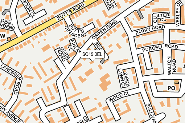 SO19 0EL map - OS OpenMap – Local (Ordnance Survey)