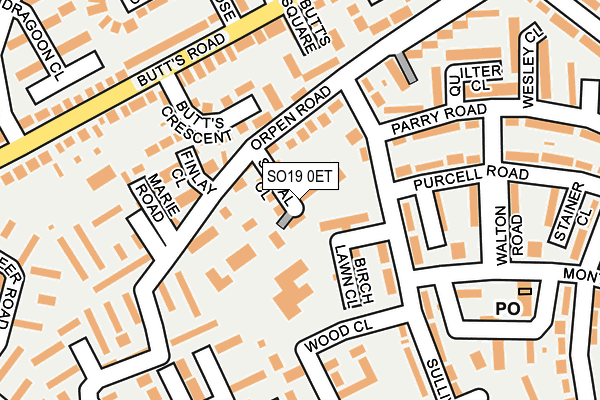 SO19 0ET map - OS OpenMap – Local (Ordnance Survey)