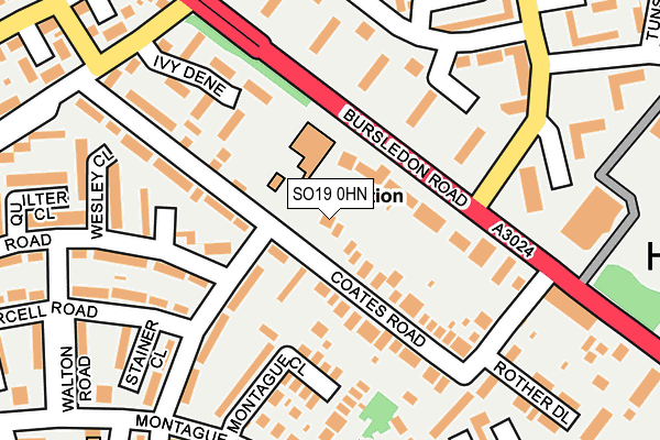 SO19 0HN map - OS OpenMap – Local (Ordnance Survey)