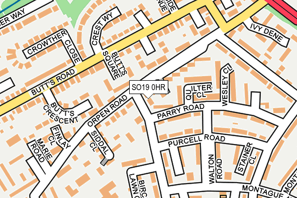 SO19 0HR map - OS OpenMap – Local (Ordnance Survey)