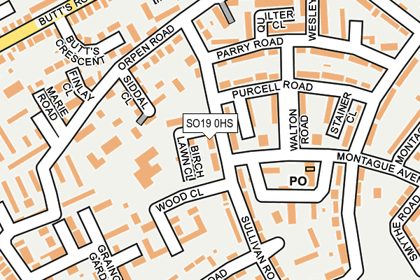 SO19 0HS map - OS OpenMap – Local (Ordnance Survey)