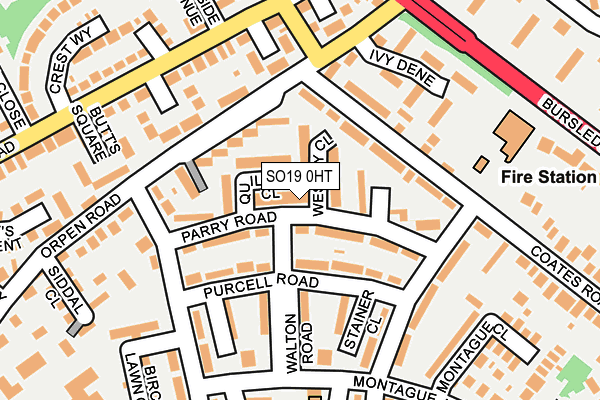 SO19 0HT map - OS OpenMap – Local (Ordnance Survey)