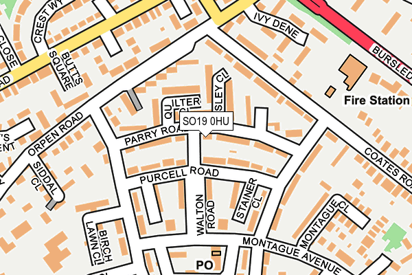 SO19 0HU map - OS OpenMap – Local (Ordnance Survey)