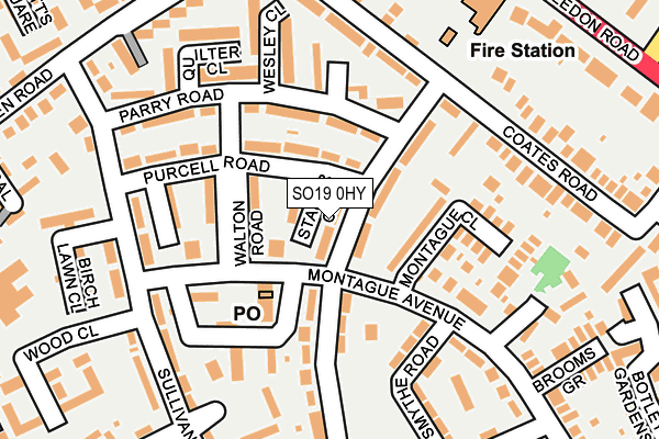 SO19 0HY map - OS OpenMap – Local (Ordnance Survey)