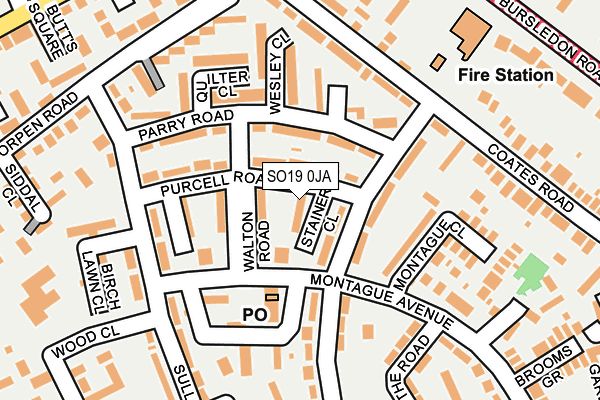 SO19 0JA map - OS OpenMap – Local (Ordnance Survey)