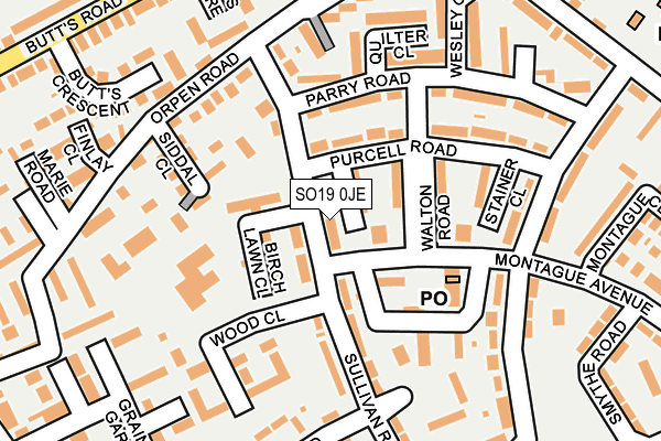SO19 0JE map - OS OpenMap – Local (Ordnance Survey)