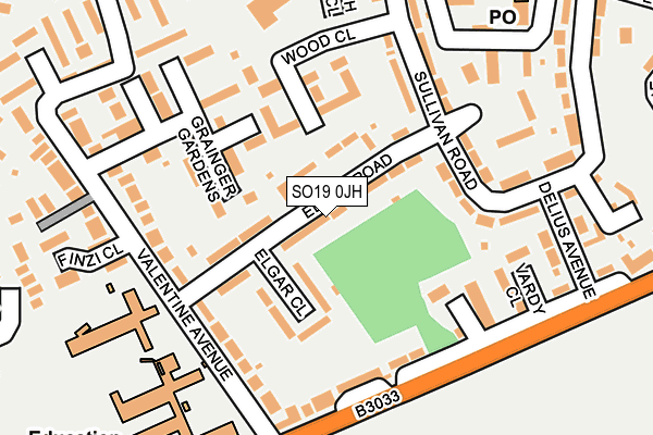 SO19 0JH map - OS OpenMap – Local (Ordnance Survey)