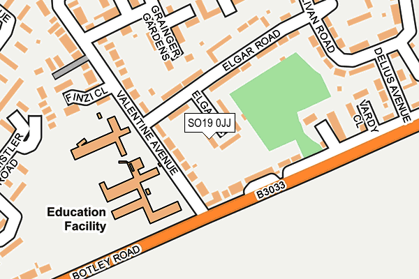 SO19 0JJ map - OS OpenMap – Local (Ordnance Survey)