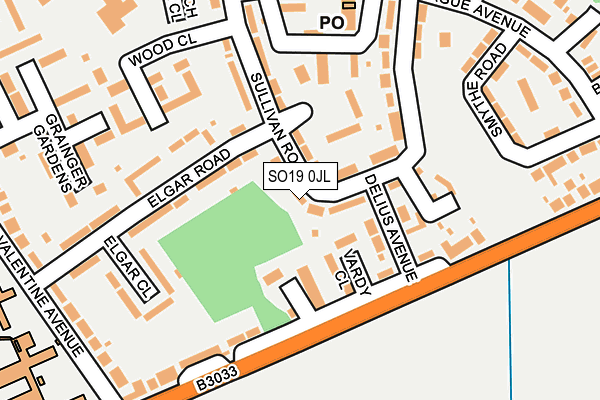 SO19 0JL map - OS OpenMap – Local (Ordnance Survey)