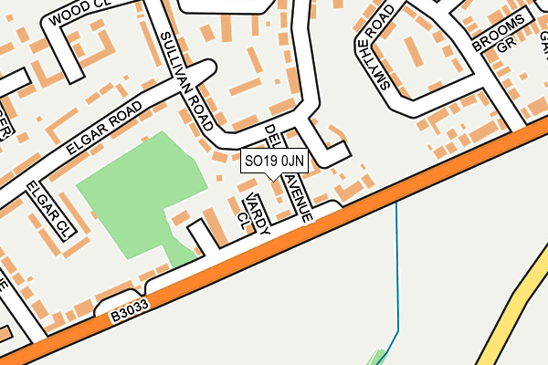 SO19 0JN map - OS OpenMap – Local (Ordnance Survey)