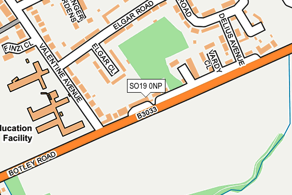 SO19 0NP map - OS OpenMap – Local (Ordnance Survey)