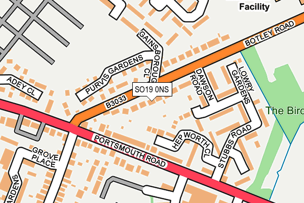 SO19 0NS map - OS OpenMap – Local (Ordnance Survey)