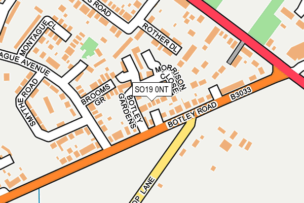 SO19 0NT map - OS OpenMap – Local (Ordnance Survey)