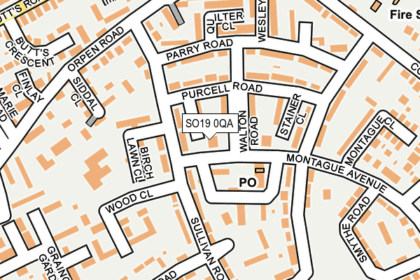 SO19 0QA map - OS OpenMap – Local (Ordnance Survey)