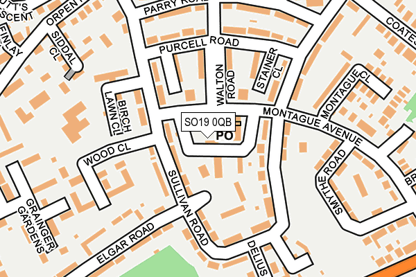 SO19 0QB map - OS OpenMap – Local (Ordnance Survey)