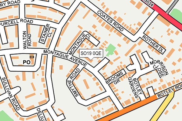 SO19 0QE map - OS OpenMap – Local (Ordnance Survey)