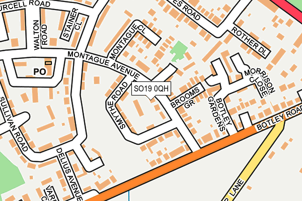 SO19 0QH map - OS OpenMap – Local (Ordnance Survey)