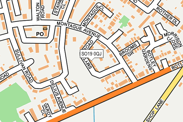 SO19 0QJ map - OS OpenMap – Local (Ordnance Survey)
